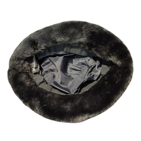 Vintage Daniele Meucci Black Quilted Bucket Hat Womens OSFA Made in Italy - Picture 2 of 4